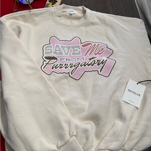 REVOLVE Cream Graphic Sweatshirt